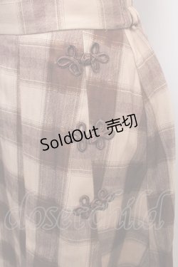画像3: axes femme POETIQUE / チャイナボタンチェックプリーツスカート M キャメル Y-25-02-05-048-AX-SK-SZ-ZT175