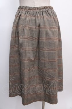 画像2: axes femme / チェック柄バッスル風スカート F 茶 Y-25-02-05-050-AX-SK-SZ-ZT284