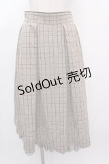 axes femme / ラッフル×プリーツミディスカート M 茶 Y-25-02-05-053-AX-SK-SZ-ZS
