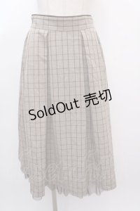 axes femme / ラッフル×プリーツミディスカート M 茶 Y-25-02-05-053-AX-SK-SZ-ZS