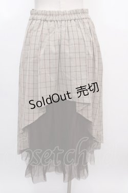 画像2: axes femme / ラッフル×プリーツミディスカート M 茶 Y-25-02-05-053-AX-SK-SZ-ZS