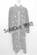 axes femme / ビスチェ切替Aライン花柄ワンピース  黒 Y-25-02-05-064-AX-OP-SZ-ZI