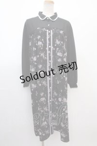 axes femme / ビスチェ切替Aライン花柄ワンピース  黒 Y-25-02-05-064-AX-OP-SZ-ZI
