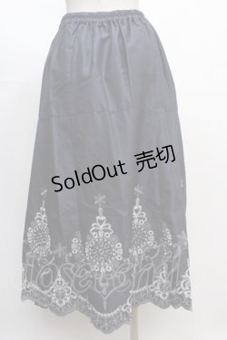 画像2: axes femme / カラー刺繍スカート  紺 Y-25-02-05-001-AX-SK-SZ-ZT