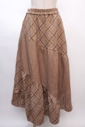 axes femme / チェック柄エスカルゴスカート  ベージュ Y-25-02-05-012-AX-SK-SZ-ZT252