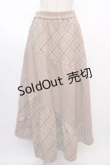 axes femme / チェック柄エスカルゴスカート  ベージュ Y-25-02-05-012-AX-SK-SZ-ZT252