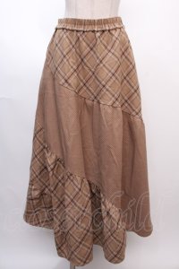 axes femme / チェック柄エスカルゴスカート  ベージュ Y-25-02-05-012-AX-SK-SZ-ZT252