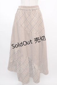 axes femme / チェック柄エスカルゴスカート  ベージュ Y-25-02-05-012-AX-SK-SZ-ZT252