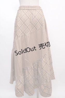 画像2: axes femme / チェック柄エスカルゴスカート  ベージュ Y-25-02-05-012-AX-SK-SZ-ZT252