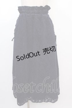 画像1: 【SALE】axes femme POETIQUE / サス付き起毛レーススカート  紺 Y-25-02-05-028-AX-SK-SZ-ZT052