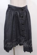 axes femme POETIQUE / 千鳥格子ボタンスカート M 紺 Y-25-02-05-033-AX-SK-SZ-ZT362