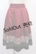 axes femme / バイカラーレース使いスカート M ワイン Y-25-02-05-036-AX-SK-SZ-ZT139