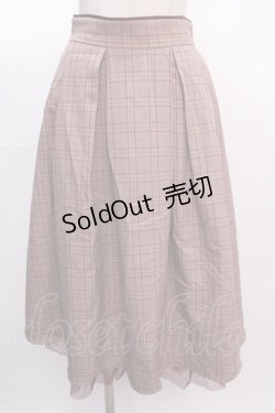 画像1: axes femme / チェック柄バッスル風スカート  ベージュ Y-25-02-05-043-AX-SK-SZ-ZS
