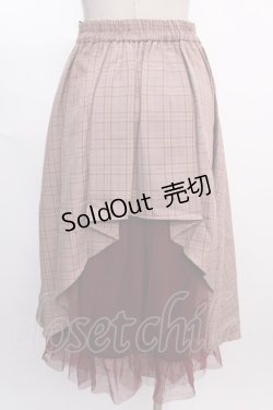 画像2: axes femme / チェック柄バッスル風スカート  ベージュ Y-25-02-05-043-AX-SK-SZ-ZS