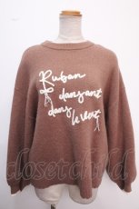 画像1: 【SALE】axes femme / コード刺繍風ロゴニットプルオーバー  ブラウン Y-25-02-06-086-AX-TO-SZ-ZT186 (1)