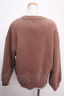 画像2: axes femme / コード刺繍風ロゴニットプルオーバー  ブラウン Y-25-02-06-086-AX-TO-SZ-ZT186