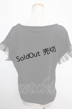 画像2: axes femme / 立体花モチーフレースＴシャツ M 黒 Y-25-02-06-124-AX-TS-SZ-OS