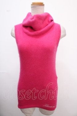画像1: HYSTERIC GLAMOUR / ロゴ刺繍ハイネックノースリーブニット F ピンク Y-25-02-06-154-PU-TO-SZ-ZT098