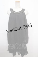 axes femme / ビーズストーンティアードワンピース M 黒 Y-25-02-06-177-AX-OP-SZ-OS