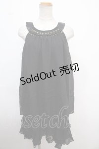 axes femme / ビーズストーンティアードワンピース M 黒 Y-25-02-06-177-AX-OP-SZ-OS