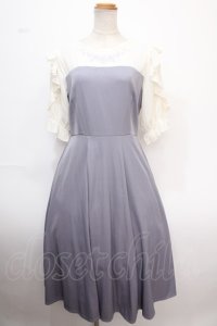 axes femme / ローズ刺繍ドッキングワンピース F ラベンダー Y-25-02-06-185-AX-OP-SZ-OS