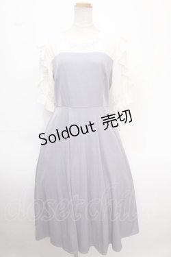 画像1: axes femme / ローズ刺繍ドッキングワンピース F ラベンダー Y-25-02-06-185-AX-OP-SZ-OS