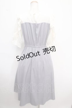 画像2: axes femme / ローズ刺繍ドッキングワンピース F ラベンダー Y-25-02-06-185-AX-OP-SZ-OS