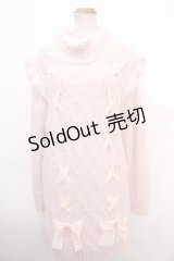 Secret Honey / リボン通しニットワンピース  ピンク Y-25-02-06-187-CA-OP-SZ-ZT270