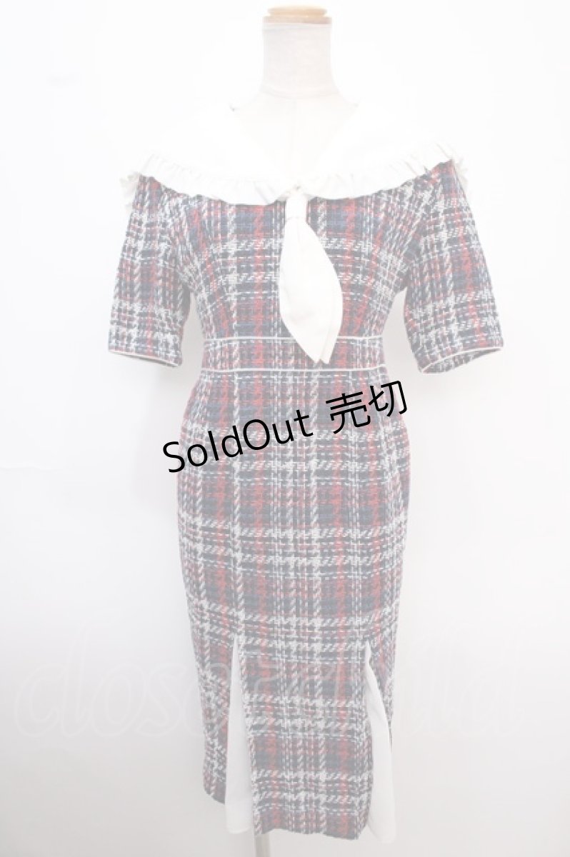画像1: 【SALE】PAMEO POSE / Betty Dress Mix M ネイビー Y-25-02-06-190-LO-OP-SZ-ZT408 (1)