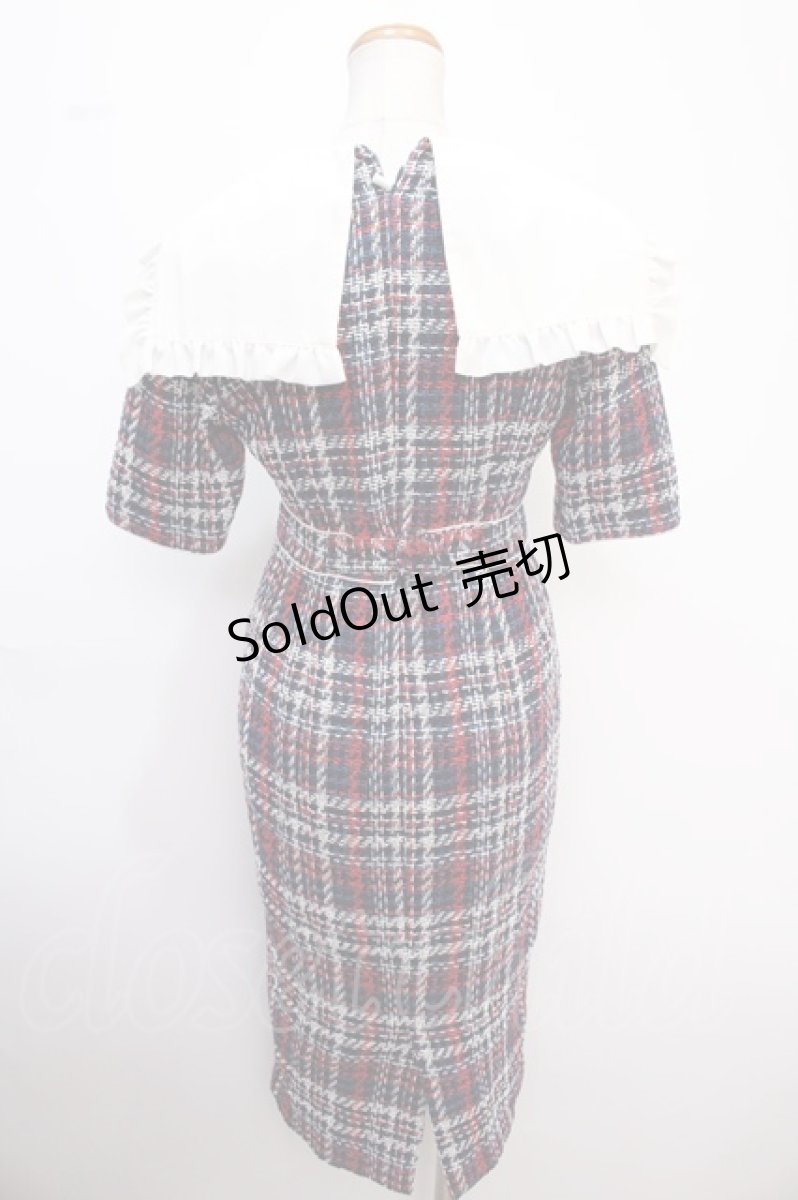 画像2: 【SALE】PAMEO POSE / Betty Dress Mix M ネイビー Y-25-02-06-190-LO-OP-SZ-ZT408 (2)