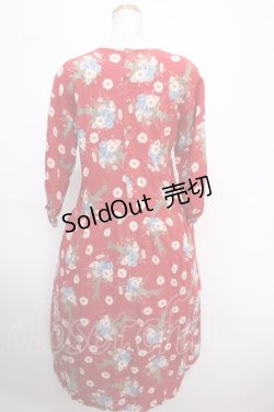 画像2: PINK HOUSE / フラワーブーケワンピース  赤 Y-25-02-06-197-LO-OP-AS-ZY