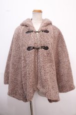 画像1: 【SALE】axes femme / カーリーボアケープポンチョ M モカ Y-25-02-06-203-AX-CO-SZ-ZTC017 (1)