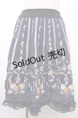 axes femme / パネル香水瓶柄プリーツスカート M 紺 Y-25-02-06-215-AX-SK-SZ-ZY