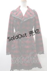 ALGONQUINS / COATチェックコート  赤 Y-25-02-09-053-AL-TO-AS-ZT-C010