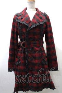 ALGONQUINS / COATチェックコート  赤 Y-25-02-09-053-AL-TO-AS-ZT-C10