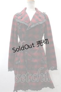 ALGONQUINS / COATチェックコート  赤 Y-25-02-09-053-AL-TO-AS-ZT-C010