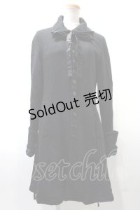 h.naoto Blood / COATサイド編み上げコート  黒 Y-25-02-09-057-HN-CO-AS-ZT-C010