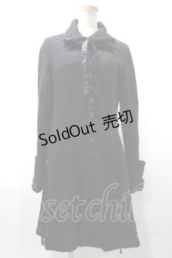 画像1: h.naoto Blood / COATサイド編み上げコート  黒 Y-25-02-09-057-HN-CO-AS-ZT-C010