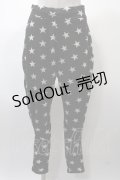 LISTEN FLAVOR / 星総柄パンツ  黒ｘ白 Y-25-02-09-067-PU-PA-AS-ZY