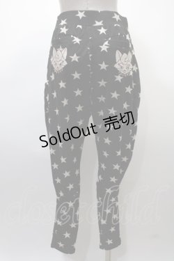 画像2: LISTEN FLAVOR / 星総柄パンツ  黒ｘ白 Y-25-02-09-067-PU-PA-AS-ZY
