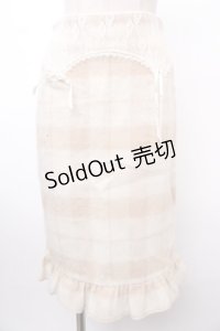 Swankiss /チェックニットスカート  ベージュ Y-25-02-09-081-CA-SK-AS-ZT270