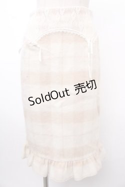 画像1: Swankiss /チェックニットスカート  ベージュ Y-25-02-09-081-CA-SK-AS-ZT270