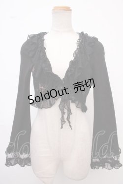 画像1: HONEY / 後ろ編み上げボレロ  黒 Y-25-02-09-021-HN-TO-AS-ZY