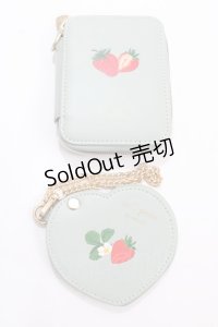 m petit by misako / AMハートミラー付ポーチ  緑 Y-25-02-13-046-LO-ZA-SZ-ZT422F004