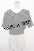 axes femme POETIQUE / フリルデザインクロップドブラウス M 黒 Y-25-02-13-067-AX-BL-SZ-ZI