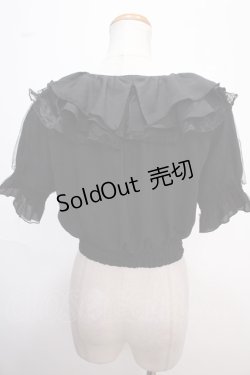 画像2: axes femme POETIQUE / フリルデザインクロップドブラウス M 黒 Y-25-02-13-067-AX-BL-SZ-ZI