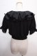 画像2: axes femme POETIQUE / フリルデザインクロップドブラウス M 黒 Y-25-02-13-067-AX-BL-SZ-ZI (2)