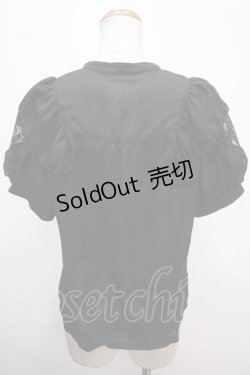 画像2: axes femme POETIQUE / リボン付スタンド襟フリルブラウス M 黒 Y-25-02-13-068-AX-BL-SZ-OS
