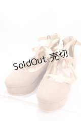 axes femme / 厚底レースアップシューズ M ベージュ Y-25-02-13-005-AX-SH-SZ-ZY
