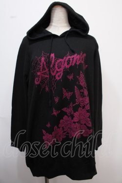 画像1: ALGONQUINS / 蝶ptロングパーカー F 黒 Y-25-02-13-087-AL-TO-SZ-ZT278